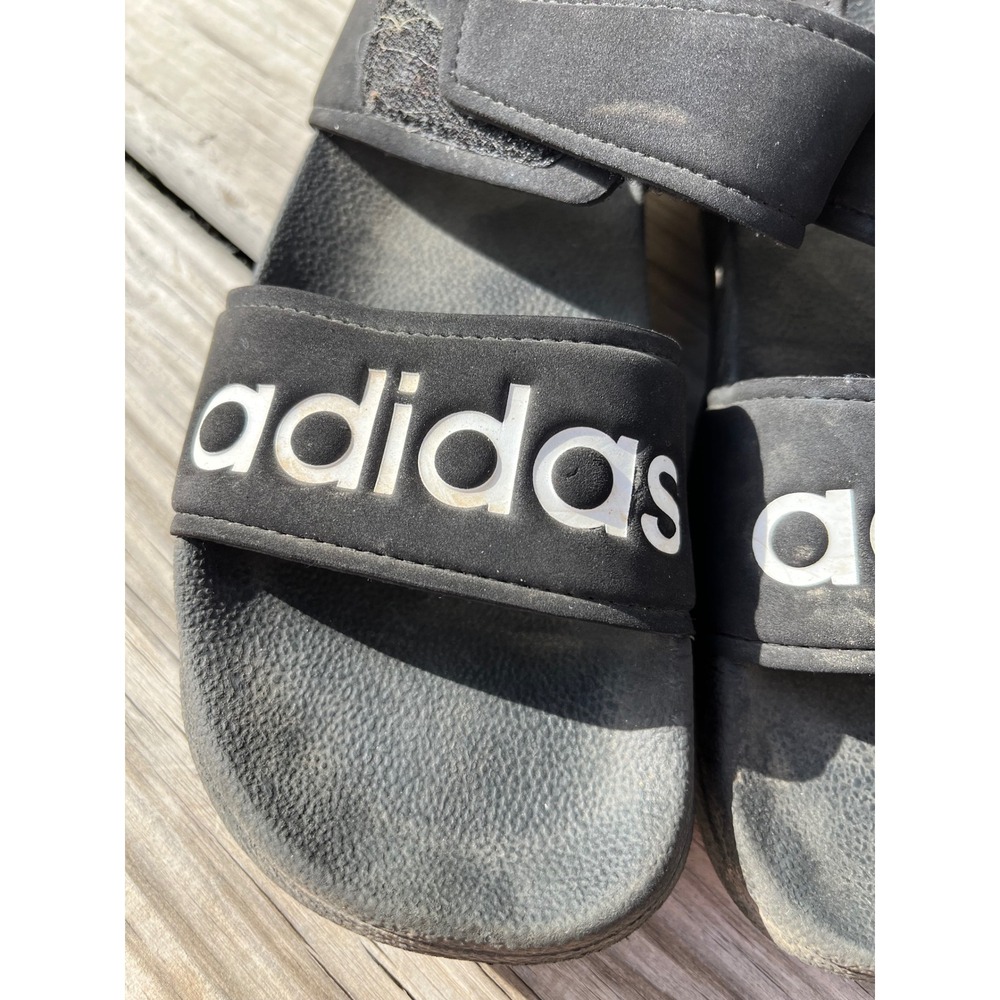 Adidas Black Velcro Strap‎ Sandals Kid's Size 3 Water Shoes Comfort Slides - Picture 2 of 6